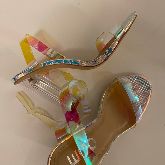 HAUTE HOLOGRAPHIC LUCITE HEELS - Picture 2 of 4